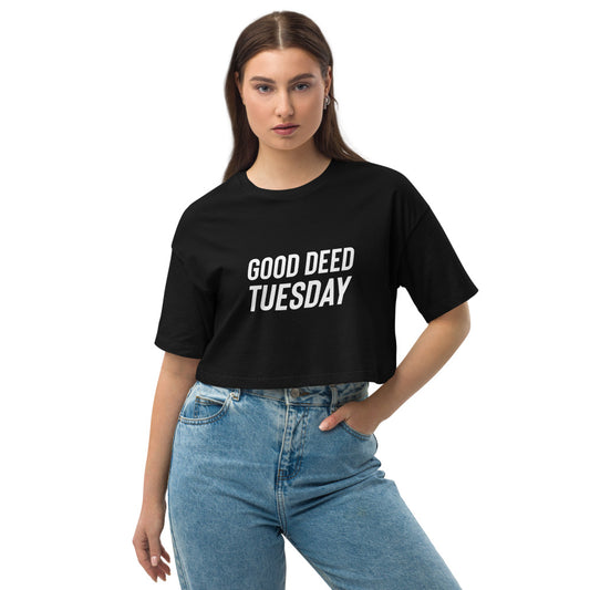 Loose drop shoulder GDT crop top