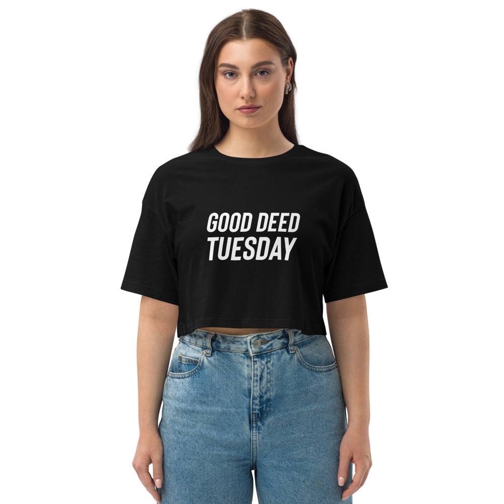 Loose drop shoulder GDT crop top