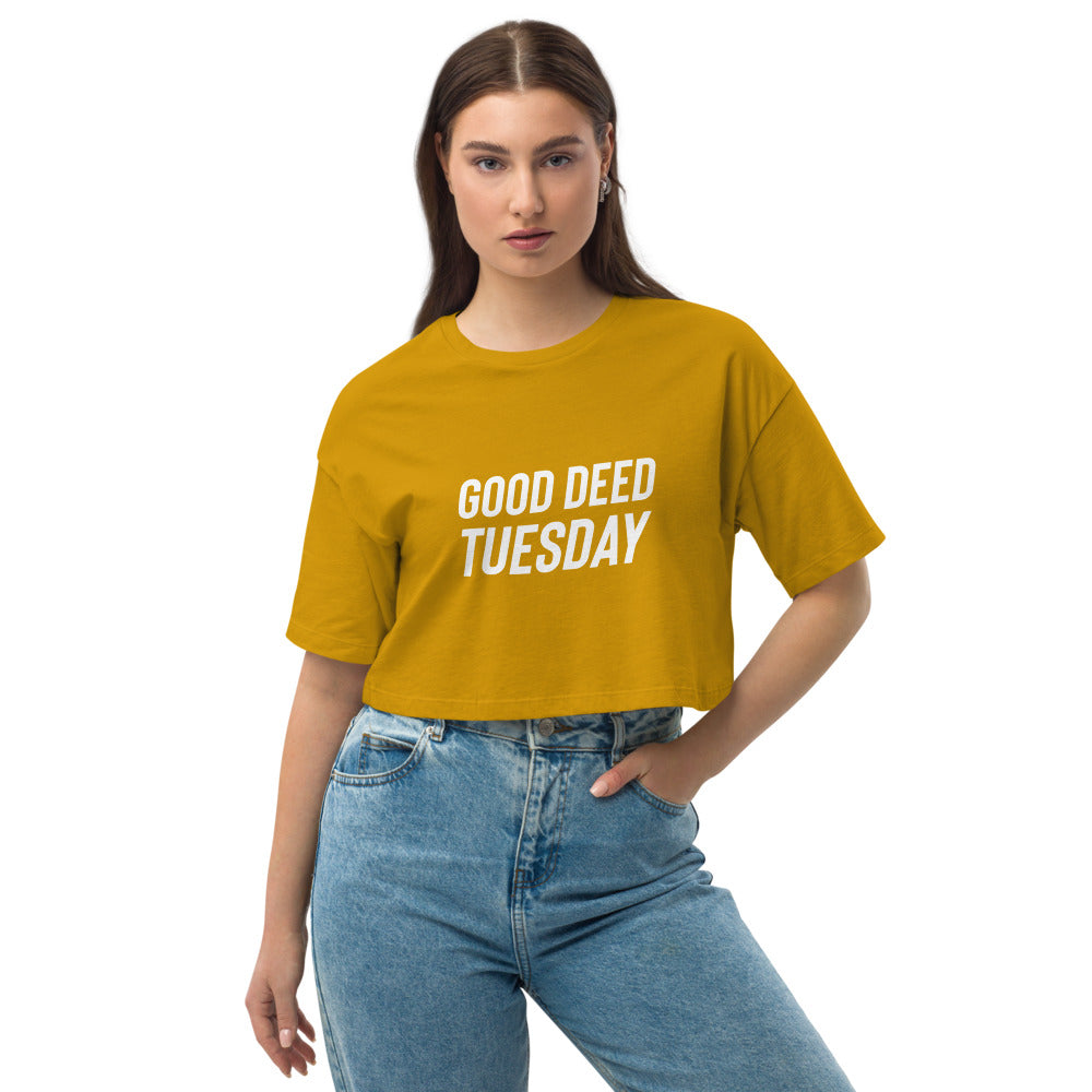 Loose drop shoulder GDT crop top