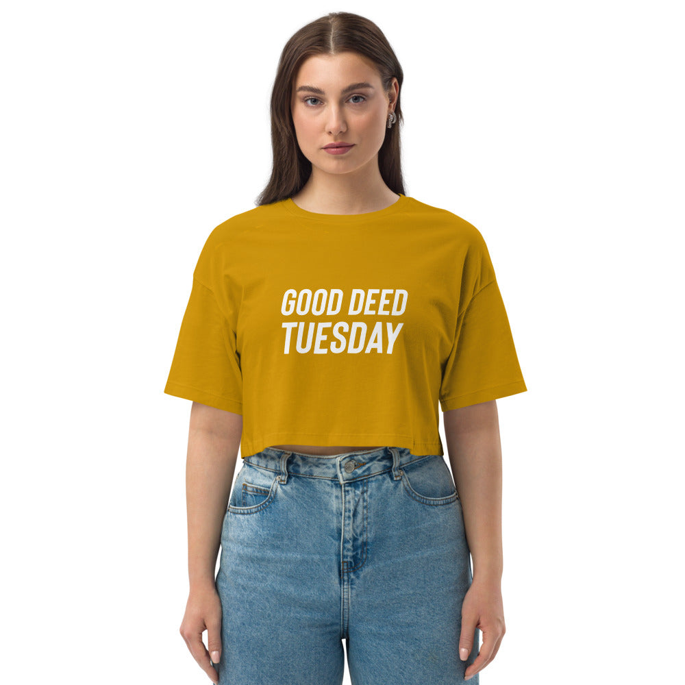 Loose drop shoulder GDT crop top
